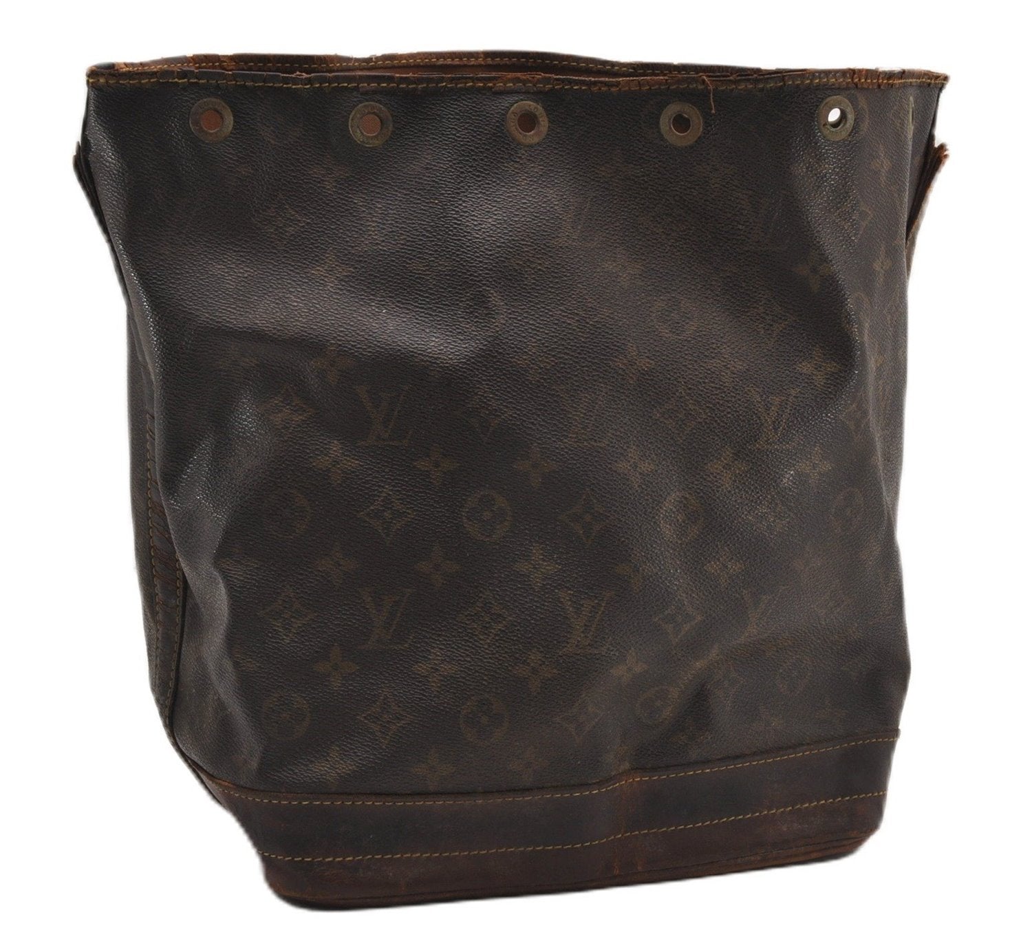 Authentic Louis Vuitton Monogram Noe Shoulder Drawstring Bag M42224 Junk K4864