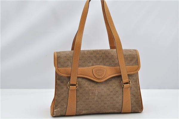 Authentic GUCCI Micro GG Shoulder Hand Bag Purse PVC Leather Brown Junk K4866