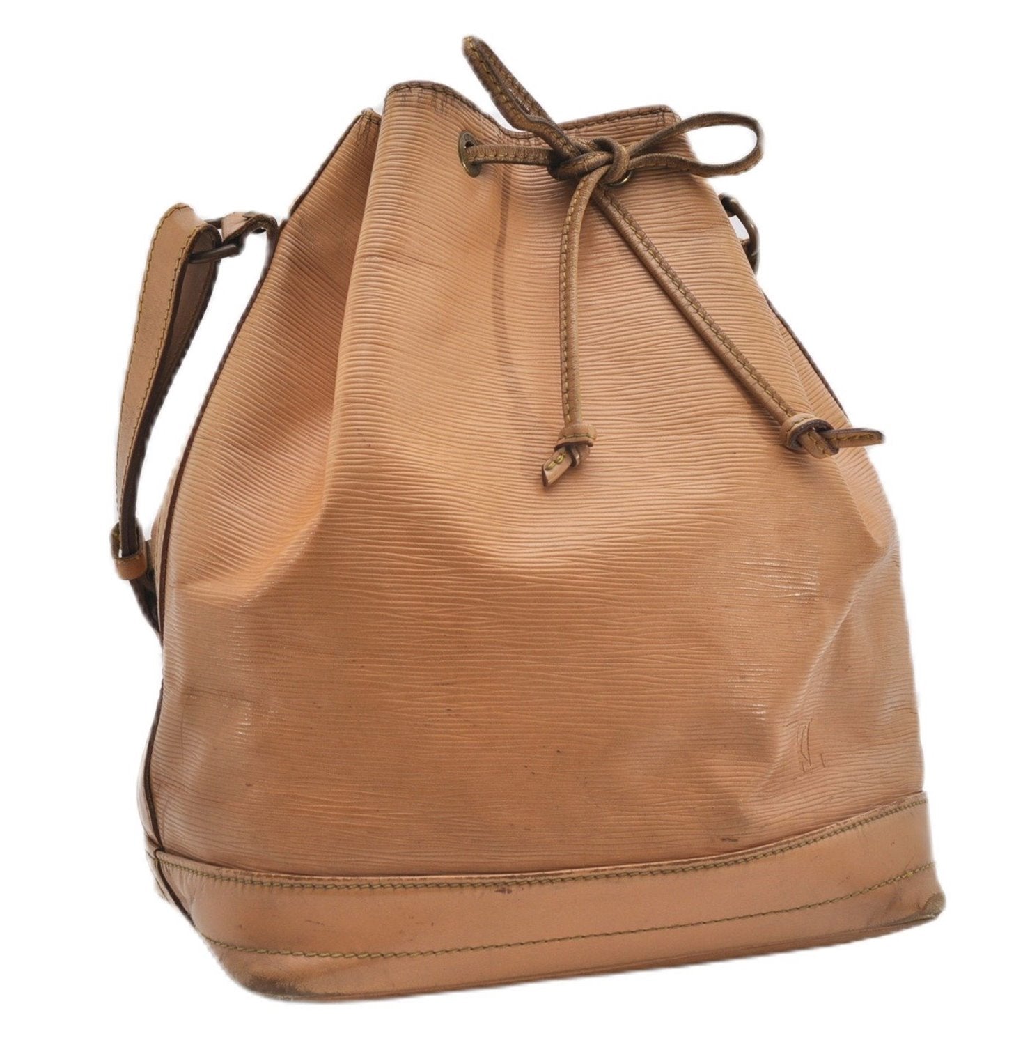 Authentic Louis Vuitton Epi Noe Shoulder Drawstring Bag Beige M44006 LV K4867