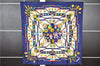 Authentic HERMES Carre 90 Scarf "Petite main" Silk Navy K4871