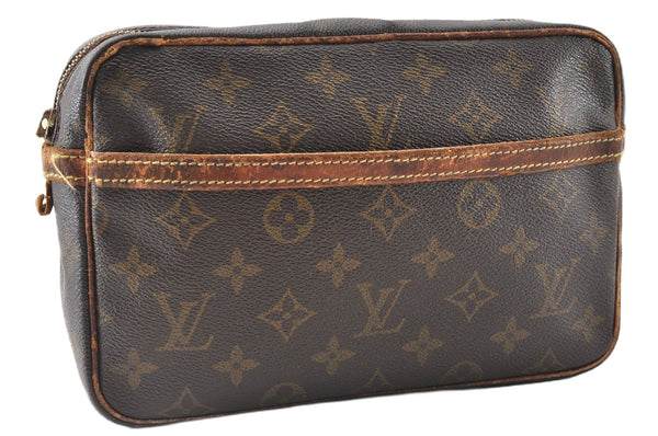 Authentic Louis Vuitton Monogram Compiegne 23 Clutch Hand Bag M51847 Junk K4885