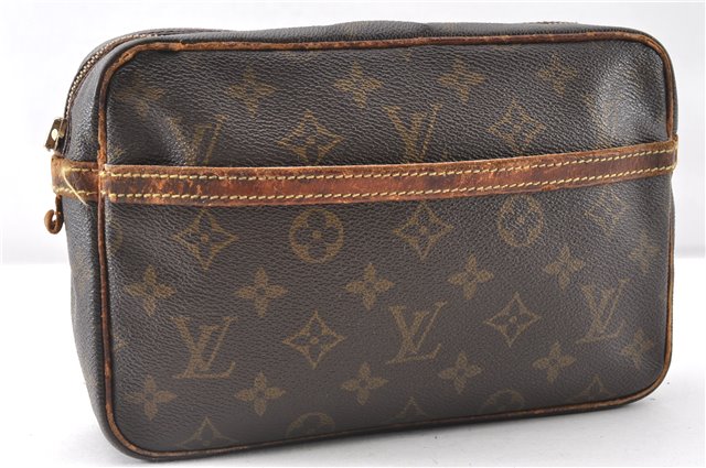 Authentic Louis Vuitton Monogram Compiegne 23 Clutch Hand Bag M51847 Junk K4885