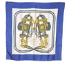 Authentic HERMES Carre 90 Scarf "BRIDES de GALA par" Silk Blue K4887