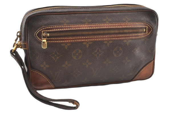Authentic Louis Vuitton Monogram Marly Dragonne GM M51825 Clutch Hand Bag K4894