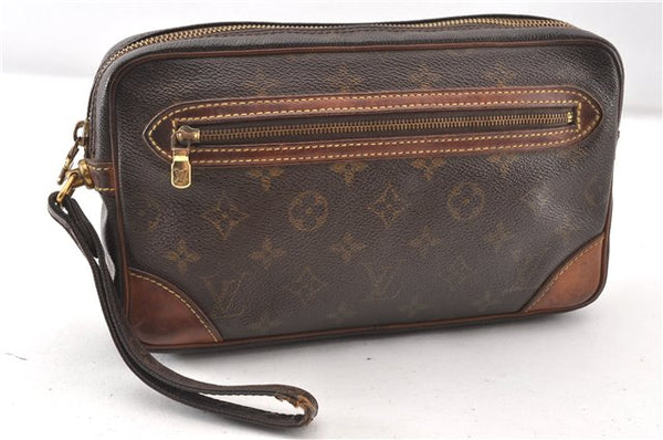 Authentic Louis Vuitton Monogram Marly Dragonne GM M51825 Clutch Hand Bag K4894