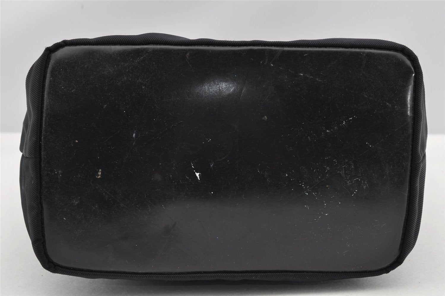 Authentic GUCCI Vintage Bamboo Shoulder Hand Bag Purse Nylon Leather Black K4895