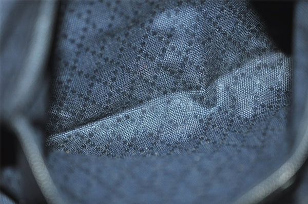 Authentic GUCCI Vintage Bamboo Shoulder Hand Bag Purse Nylon Leather Black K4895