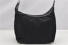Authentic GUCCI Vintage Bamboo Shoulder Hand Bag Purse Nylon Leather Black K4895