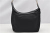 Authentic GUCCI Vintage Bamboo Shoulder Hand Bag Purse Nylon Leather Black K4895
