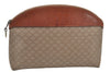 Authentic CELINE Macadam Blason Pattern Hand Pouch Purse PVC Leather Beige K4897