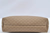Authentic CELINE Macadam Blason Pattern Hand Pouch Purse PVC Leather Beige K4897