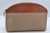 Authentic CELINE Macadam Blason Pattern Hand Pouch Purse PVC Leather Beige K4897