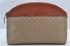 Authentic CELINE Macadam Blason Pattern Hand Pouch Purse PVC Leather Beige K4897
