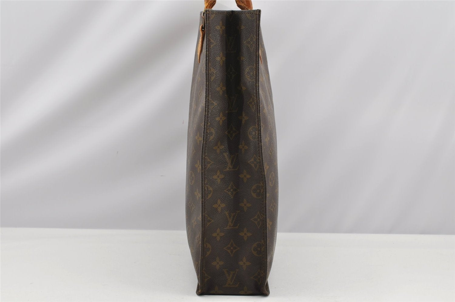 Authentic Louis Vuitton Monogram Sac Plat Hand Tote Bag Old Model LV K4898