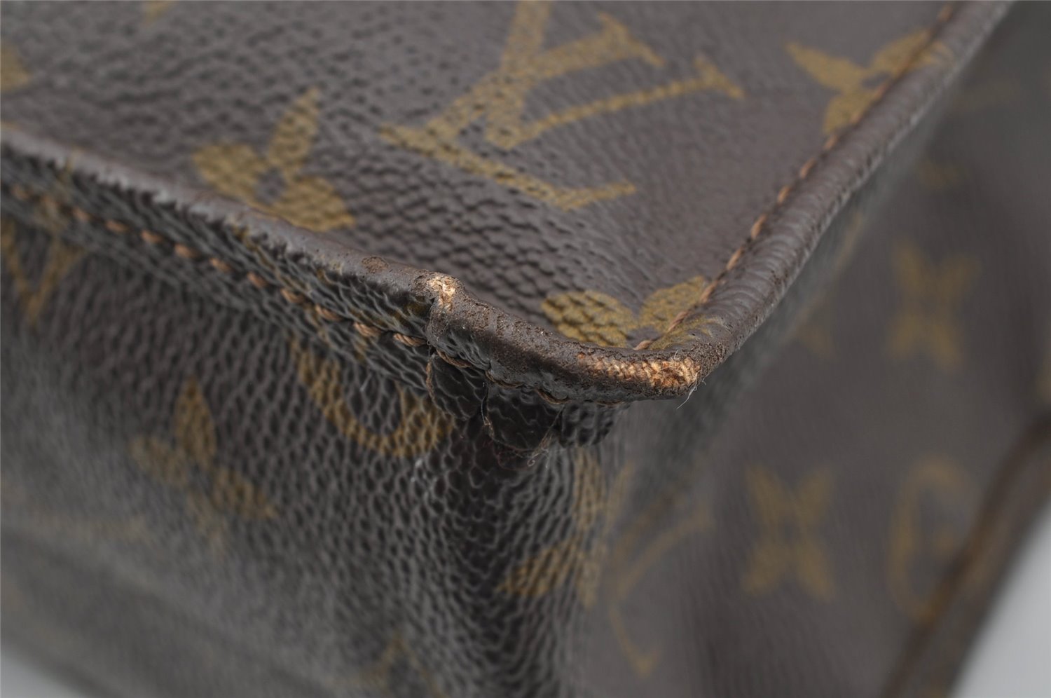 Authentic Louis Vuitton Monogram Sac Plat Hand Tote Bag Old Model LV K4898