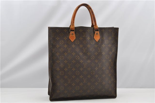 Authentic Louis Vuitton Monogram Sac Plat Hand Tote Bag Old Model LV K4898