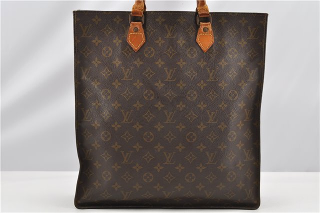 Authentic Louis Vuitton Monogram Sac Plat Hand Tote Bag Old Model LV K4898