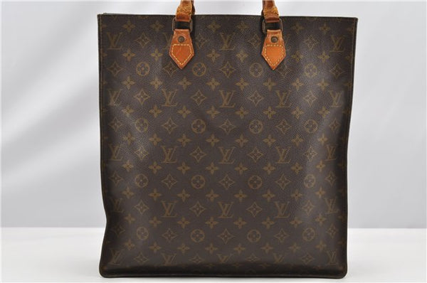 Authentic Louis Vuitton Monogram Sac Plat Hand Tote Bag Old Model LV K4898