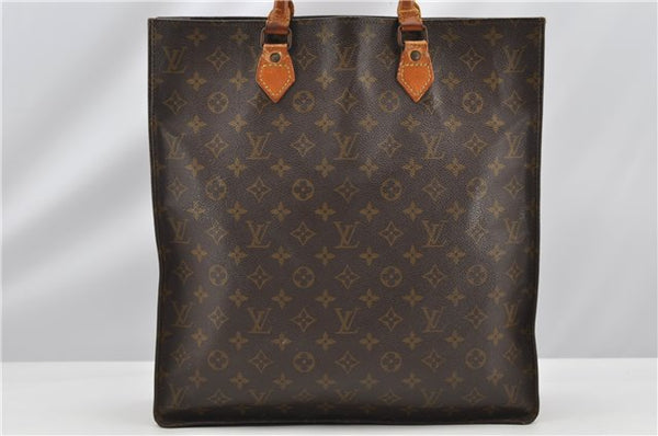 Authentic Louis Vuitton Monogram Sac Plat Hand Tote Bag Old Model LV K4898