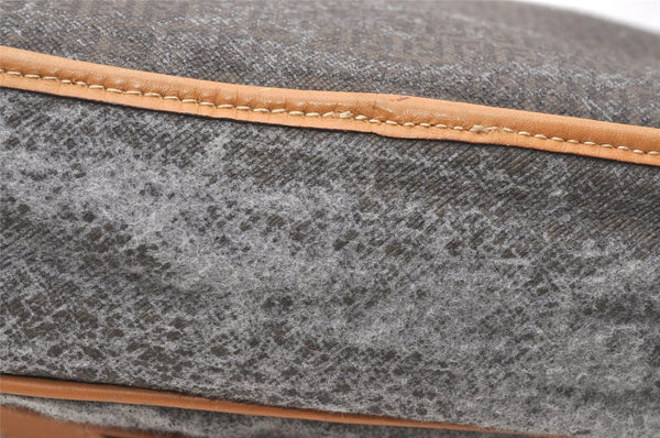 Authentic FENDI Zucchino Shoulder Cross Body Bag PVC Leather Brown Junk K4904