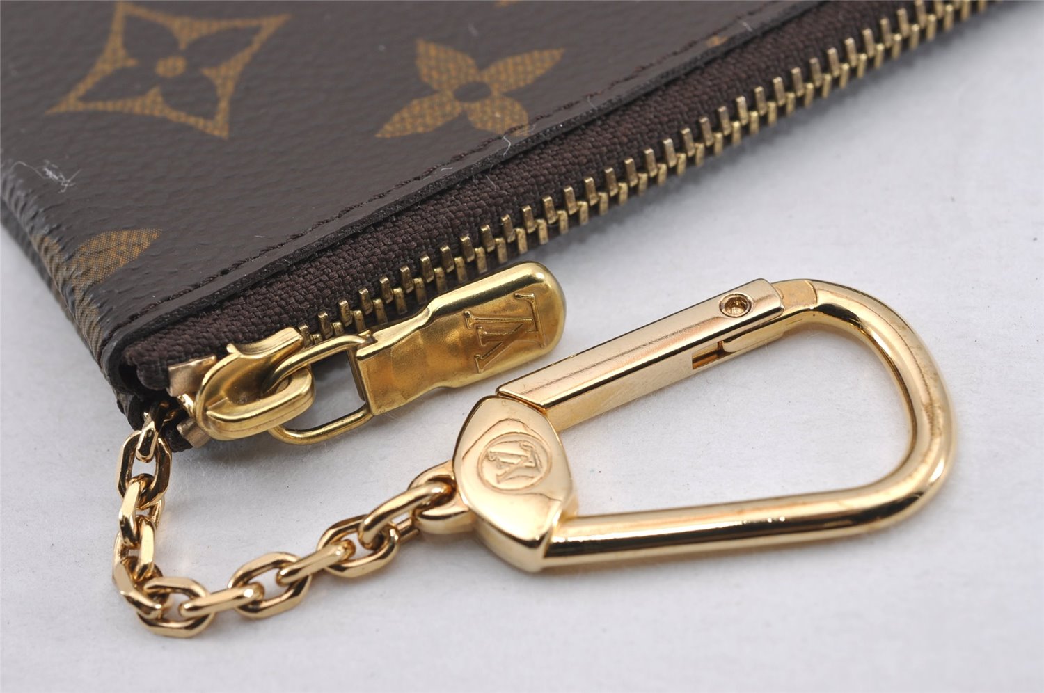 Authentic Louis Vuitton Monogram Pochette Cles Coin Purse Case M62650 LV K4905