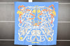 Authentic HERMES Carre 90 Scarf "LE MORS A LA CONETABLE" Silk Blue K4912