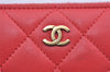 Authentic CHANEL Vintage Lamb Skin Matelasse Long Wallet Purse Pink CC K4914