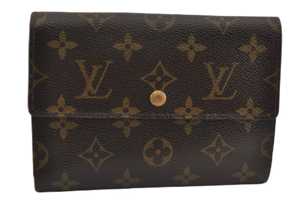 Authentic Louis Vuitton Monogram Porte Tresor Etui Papier Wallet M61202 LV K4916