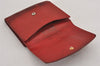 Authentic CHANEL Vintage Caviar Skin CC Logo Bifold Wallet Purse Red Junk K4920