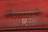 Authentic CHANEL Vintage Caviar Skin CC Logo Bifold Wallet Purse Red Junk K4920
