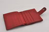 Authentic CHANEL Vintage Caviar Skin CC Logo Bifold Wallet Purse Red Junk K4920
