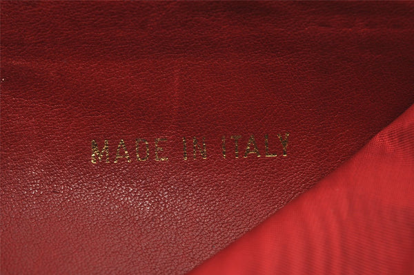 Authentic CHANEL Vintage Caviar Skin CC Logo Bifold Wallet Purse Red Junk K4920
