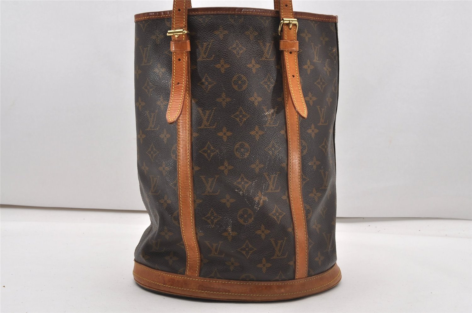 Authentic Louis Vuitton Monogram Bucket GM Shoulder Tote Bag M42236 Junk K4922