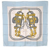 Authentic HERMES Carre 90 Scarf "BRIDES de GALA par" Silk Light Blue K4924