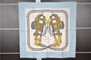 Authentic HERMES Carre 90 Scarf "BRIDES de GALA par" Silk Light Blue K4924