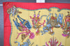 Authentic HERMES Carre 90 Scarf "LES FETES DU ROI SOLEIL" Silk Red K4925