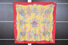 Authentic HERMES Carre 90 Scarf "LES FETES DU ROI SOLEIL" Silk Red K4925