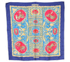 Authentic HERMES Carre 90 Scarf "La Presentation" Silk Blue K4929