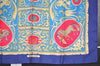 Authentic HERMES Carre 90 Scarf "La Presentation" Silk Blue K4929