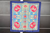 Authentic HERMES Carre 90 Scarf "La Presentation" Silk Blue K4929