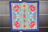 Authentic HERMES Carre 90 Scarf "La Presentation" Silk Blue K4929