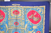 Authentic HERMES Carre 90 Scarf "La Presentation" Silk Blue K4929