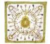 Authentic HERMES Carre 90 Scarf "LES CLES" Silk Green K4936