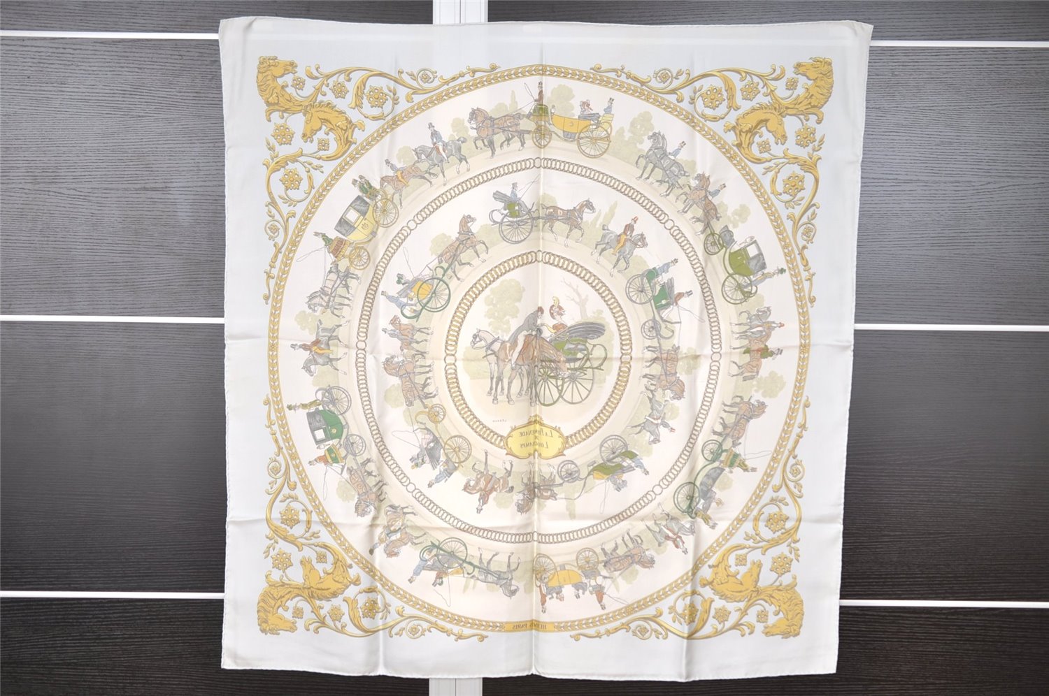 Auth HERMES Carre 90 Scarf 