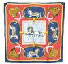 Authentic HERMES Carre 90 Scarf "GRAND APPARAT" Silk Navy K4944