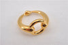 Authentic HERMES Scarf Ring Moris Circle Design Gold K4949