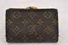 Auth Louis Vuitton Monogram Porte Monnaie Billets Viennois M61663 Wallet K4953