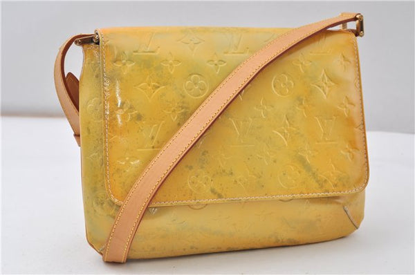 Authentic Louis Vuitton Vernis Thompson Street Shoulder Bag M91069 Yellow K4960