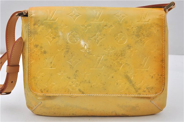 Authentic Louis Vuitton Vernis Thompson Street Shoulder Bag M91069 Yellow K4960