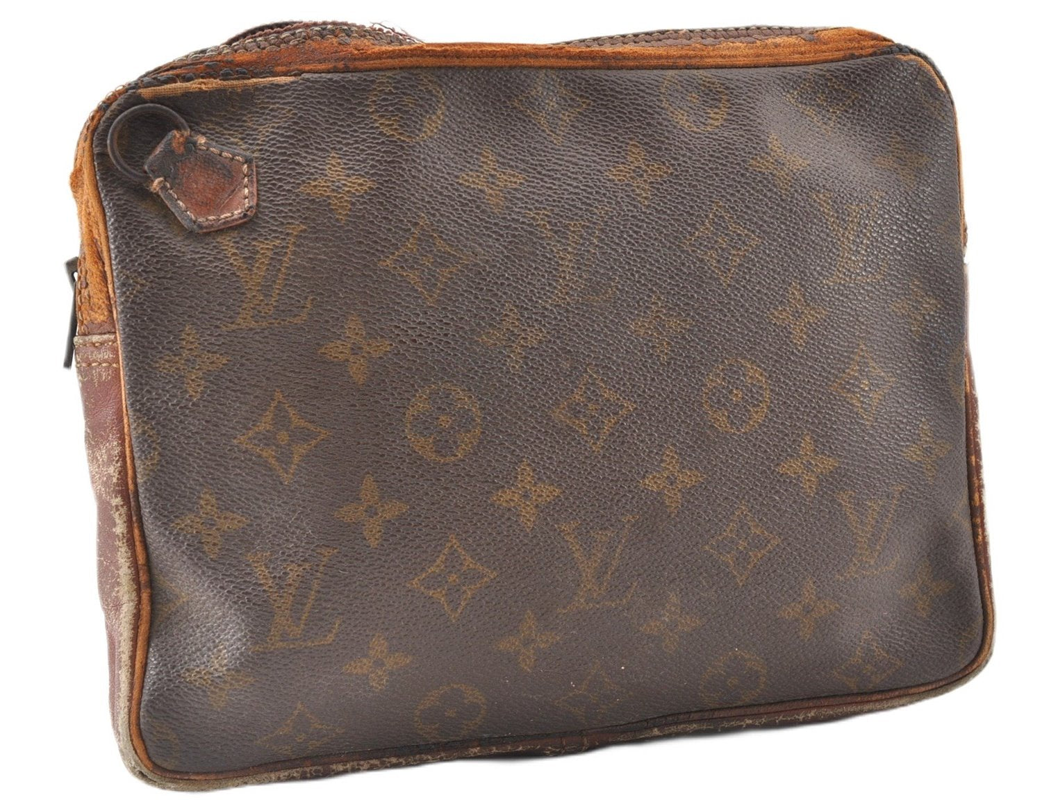 Authentic Louis Vuitton Monogram Pochette Sport Clutch Bag Old Model Junk K4963